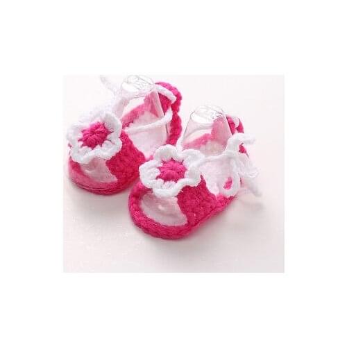 First Walkers Baby Newborn Infant Girls Crochet Knit Socks Crib Shoes Prewalker 0-12 Months
