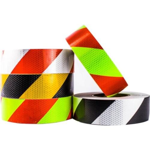 5CM Wide Road Traffic Construction Site Arrow/Twill Warning Sign Self-adhesive PVC Reflective Safety Tape Reflective Stickers