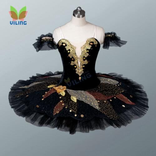 Professional classical ballet tutu dress Black Ballet costume platter tutu skirt Danza clothing for girls