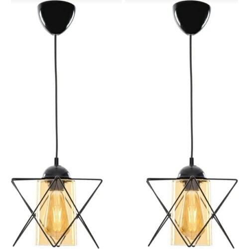 Enlightened Homelight 2 PCs Single Acrylic Black Pendant Lamp Chandelier