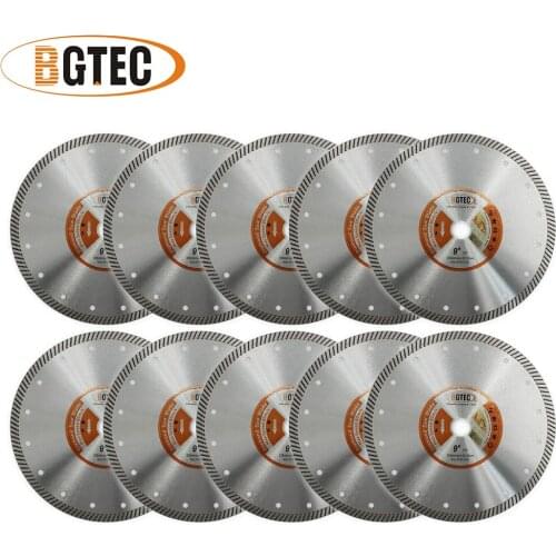 BGTEC 10pcs 9 Inch Super-Thin Diamond Turbo Cutting Blades for Ceramic Tile Granite Cutting Ramic Tile Granite Cutting