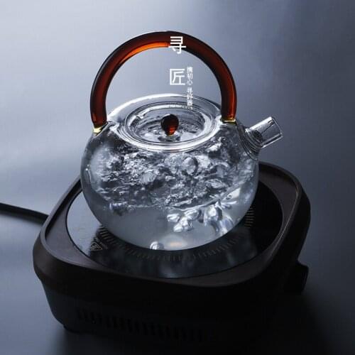 Heat resistant glass teapot household kettle black tea cooker radiant-cooker high temperature resistant filter flower tea pot