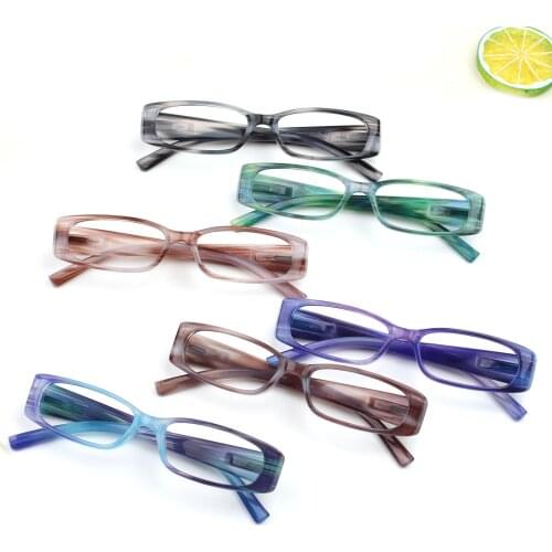2021 summer new fashion 6 packs reading glasses plastic appearance light and easy carry six colors optional diopter 0~600