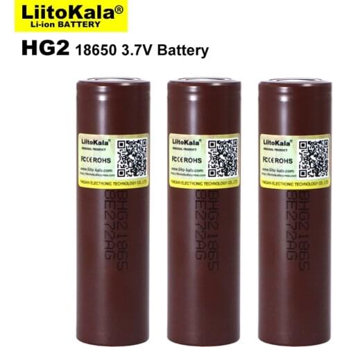 1-12PCS Liitokala New 18650 Battery HG2 3000mAh 3.6V Lithium Continuous Discharge 20A Dedicated Electronic Power Battery