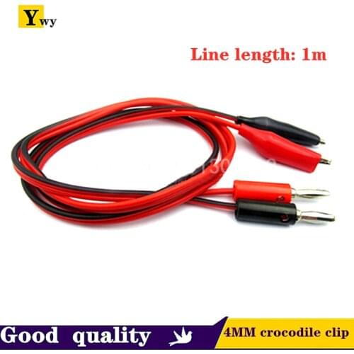 1 Set 4MM red black line banana head to crocodile clip multimeter line 1M banana head to double clip red black power test line