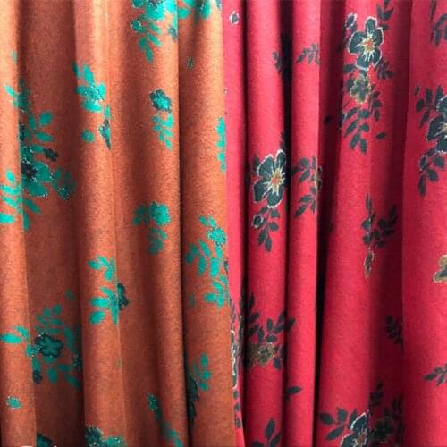 2 Colors Knitted Mink Fabric Spring and Autumn Outer Wear Material Winter Dress Bottoming Shirt Gold Silk Cloth Fabrics by Meter