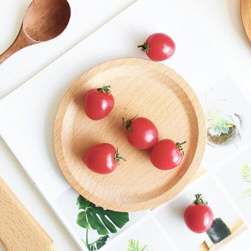 2pcs/set Wood Round Fruit Food Snacks Sushi Plates Japanese Candy Tray for Home Restaurant Tableware Dessert Plate