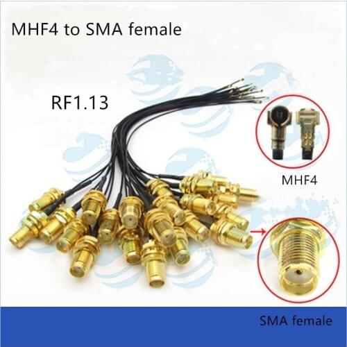 2pcs RF1.13 for EM7345 EM7430 SIM7920G-M2 EM06-J EM06-A L860-GL L850-GL IPEX 4gen to SMA female pigtail SMA to MHF4 adapter line