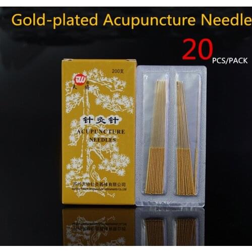 20pcs Reusable Gold-plated Surface Acupuncture Needle Sterilization Non-Disposable Body Health Care Skin Beauty Guasha