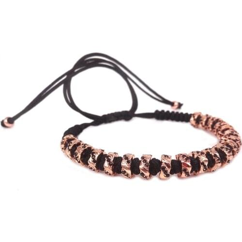 2019 anil arjandas Brand Men Bracelet,Rose Gold & Micro Pave Black Cubic Zirconia Beads Braided Homme Macrame Bracelet For Women