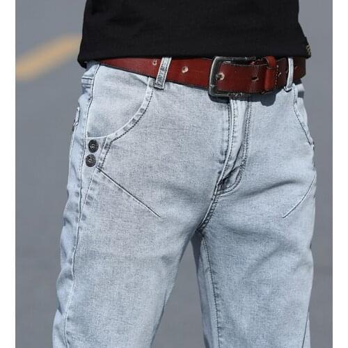 2021 Brand Men Jeans Slim Fit Skinny Denim Jeans Designer Elastic Straight Jeans Stretch Trousers Jeans for Men