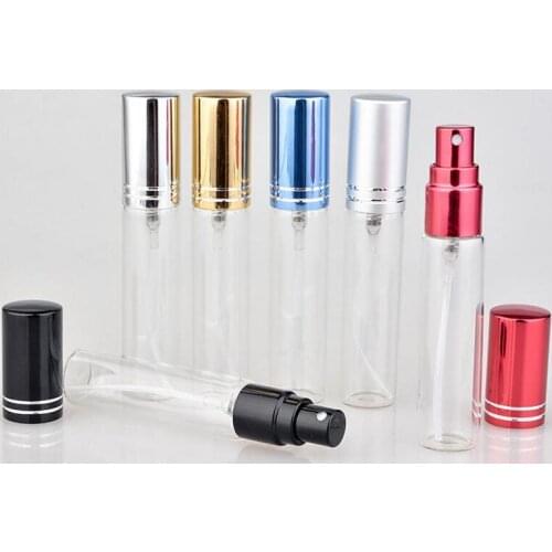 300pcs/Lot 10 ML Portable Colorful Glass Perfume Bottle With Atomizer, Empty Cosmetic Packaging Containers LX3839