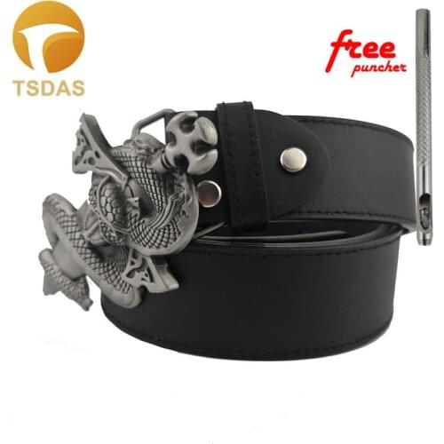 3D Cobra Silver Belt Buckle With Pin Buckles Men Belt Buckles Metal Suit For 3.8-4 cm Belt