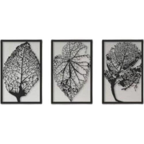 3D Wall Wood Laser Wall Decor Style Home Office Art decoration Home Gifts Vintage Autumn 3-Piece Black Leaf Wooden Table 50x32