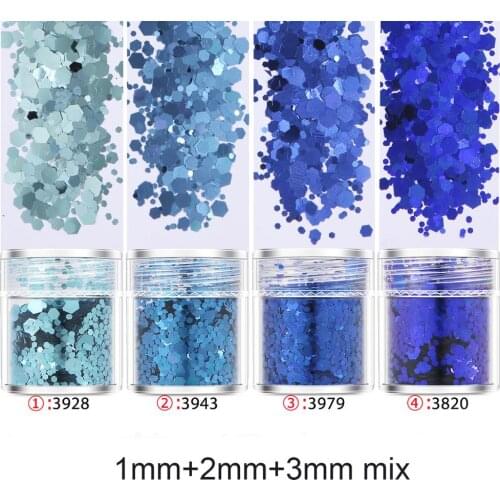 4pots Royal blue 1-3mm Mix UV Epoxy Resin Mold Filling Decroation Loose Sequins Nail art Diy Resin Crafts Jewelry Tool Pigment