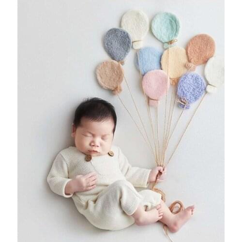 5Pcs Handmade Baby Wool Felt Balloon Decorations Newborn Photography Props Infant Photo Shooting Accessories