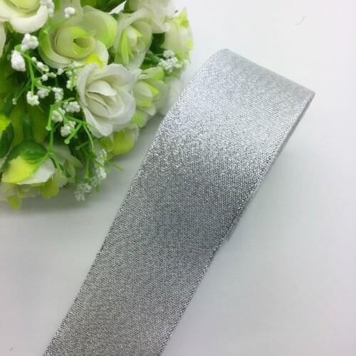 5 Yards/Lot 1-1/2" (38mm) Silver Organza Ribbon Bow Hair Wedding Decoration Lace Crafts
