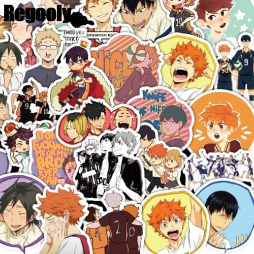 50pcs Haikyuu Volleyball Cartoon Children Stickers Skateboard Guitar Suitcase Girls Waterproof scrapbooking Sticker Kids Toys