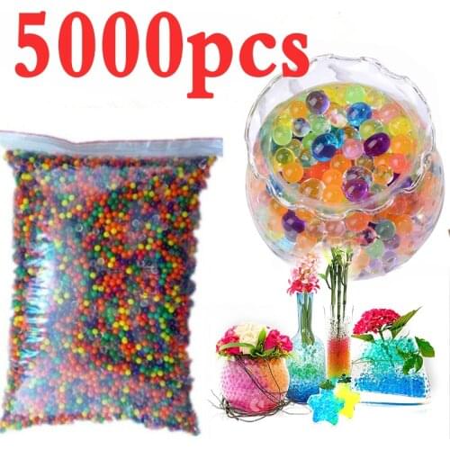 5000pcs/bag Crystal Soil Hydrogel Gel Polymer Water Beads Orbiz Flower/Wedding/Decoration Growing Water Balls Big Home Decor 5z