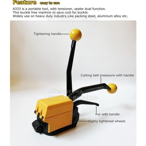 Free shipping factory Price A333 Portable Manual Seal free Steel Strapping Tool without Seals Steel Banding Strapping Machine