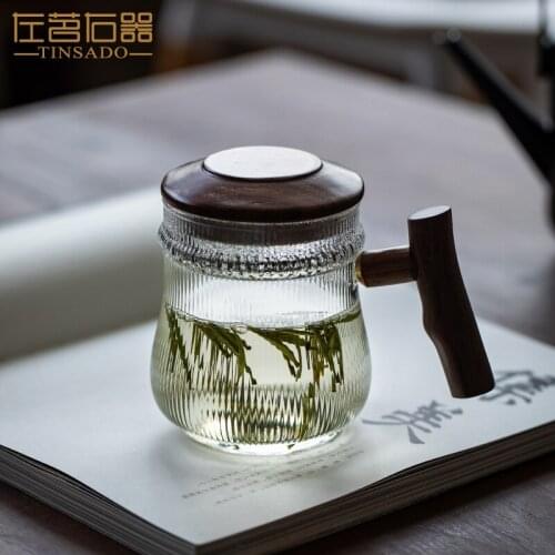 Household Glass Teacup for Stove Office Heat Resistant High Temperature Explosion Proof Tea Infuser Milk Rose Flower Mug Tea Cup