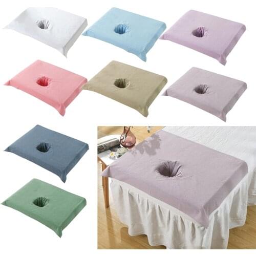 Pure Cotton SPA Half Massage Table Sheet Beauty Bed Face Hole Towel 50*70cm Beauty Cosmetic Bed Face Hole Towelling Cover