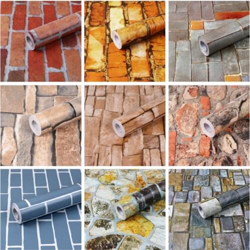 Stone Wallpaper Removable Contact Paper Self-Adhesive Wall Paper for Home Decor TV Wall Easy to Peel and Stick PVC Sticker Roll