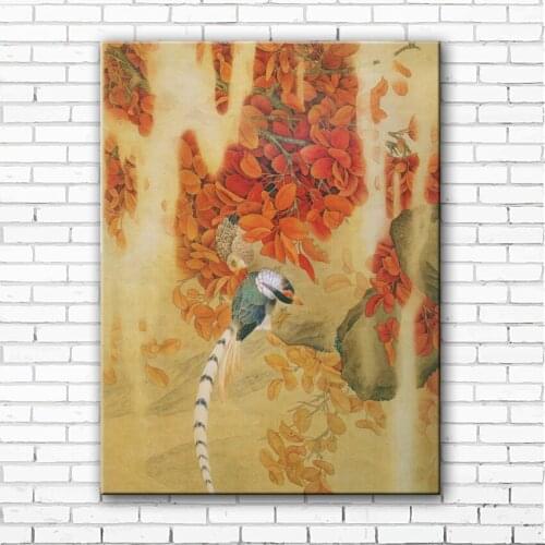 Chinese style brids flower tree leaves landscape canvas printings oil painting printed on canvas wall art decoration picture