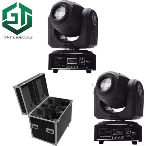 Flight case packing 2pcs 30w DMX mini gobo projector spot led moving head High quality 30W Party disco stage light factory sale