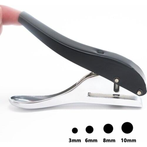 3mm/6mm/8mm/10mm Circle Hole Punch Paper Punch Hand-held Round Single Hole Punch for ID Cards PVC Cards Badge Photos