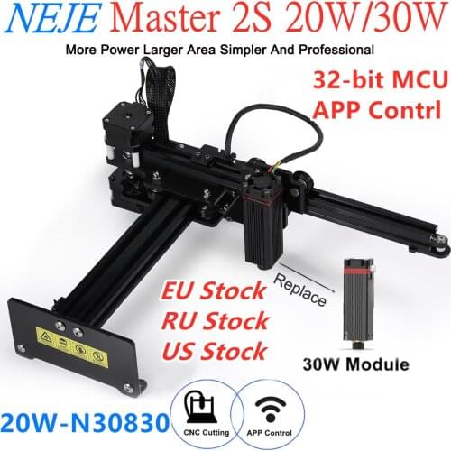 Master 2S 20W/30W CNC Laser Engraver Portable Engraving Carving Machine Mini DIY Laser Logo Mark Printer for Metal Engraving