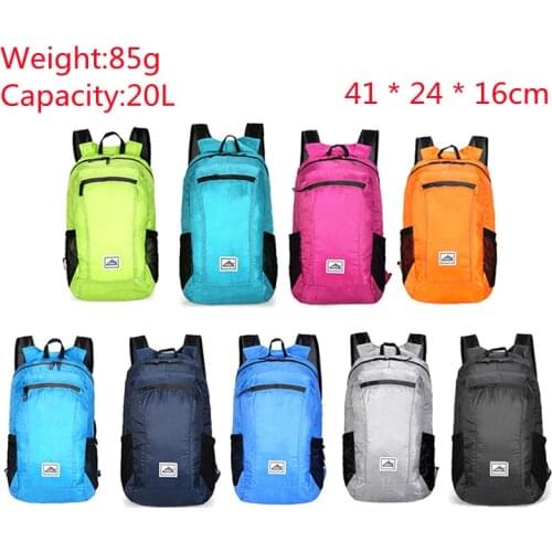 20L Lightweight Portable Foldable Backpack Waterproof Backpack Folding Bag Ultralight Outdoor Pack For Women Men Travel Hiking