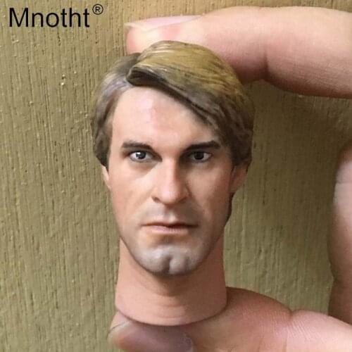 Mnotht The Double Man Head Sculpt 1/6 Scale Male Soldier Head Carving Toys For 12in Action Figure Collections Hobbies