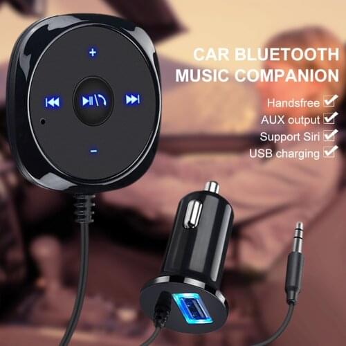 2021 NEW 12-24V Bluetooth Universal Car Kit Wireless Receiver for Hands-Free Calling Support AUX Music Streaming USB Car Charger
