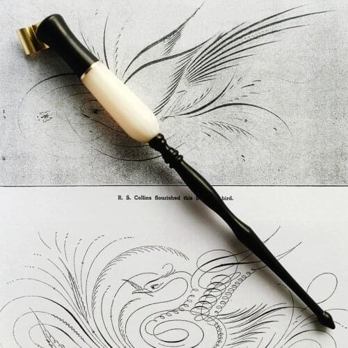 New Deluxe English Oblique Nib Script Holder Calligraphy Copperplate Italy Gothic Birthday New Year Christmas Gift Handmade Wood