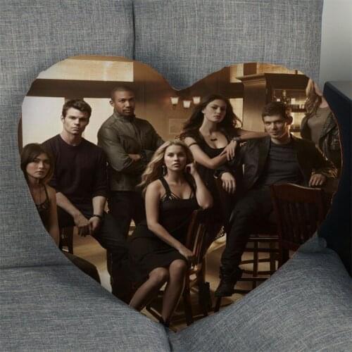 The Originals TV Pillow Cover Home Office Wedding Decorative Pillowcase Heart Shaped Zipper Pillow Cases Satin Fabric Best Gift