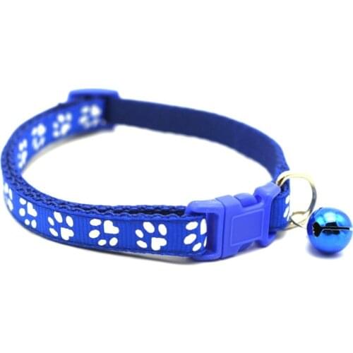 Pvc Dog Collar With Quick Snap Buckle Footprint Dog Collar With Small Bell Cat Collar Small Dog Collar
