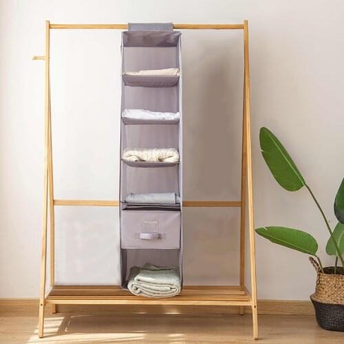 Wardrobe Hanging Storage Bag shoe Series Solid Color Dustproof Closet Organizer home toy Clothes Holder Portable Six-Layer