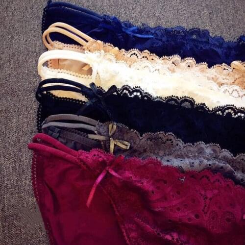 Lingerie Sexy Coast Lace Panties For Girl Low Waist Womens Underwear Ice Silk Embroidery Flowers Seamless Transparent Birefs