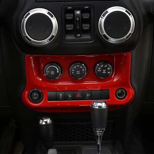 SHINEKA ABS 5 Color Car Air Conditioner Switch Central Dashboard Console Decoration Cover For Jeep Wrangler 2011-2017