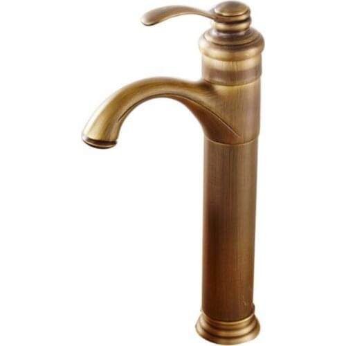 Pure Copper European Retro Elegant Antique Faucet Heightened Hot and Cold On The Stage Tto Install The Basin Faucets