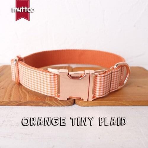10pcs/lot dog collar ORANGE TINY PLAID convenient to walk the dog leash accessory for small medium large dog 5 size UDC105M