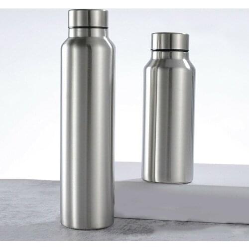 650ml/1000ml Stainless Steel Sport Water Bottle Single-layer Rugged Water Cup Camping Sports Gym Metal Flask Drinkware