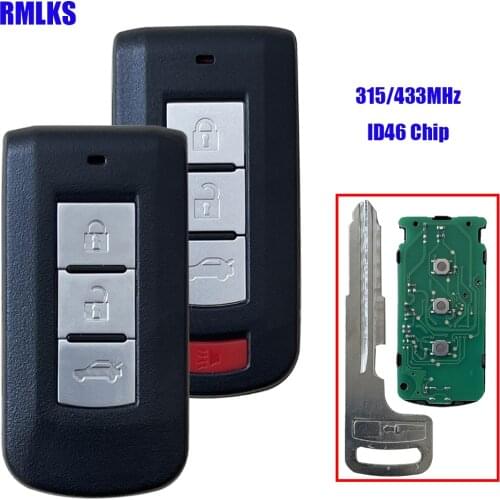 3btn Smart Keyless Remote Key 433mhz for Mitsubishi ASX Lancer Outlander 2010-2015 with PCF7952A HITAG 2 46 CHIP G8D-644M-KEY-E