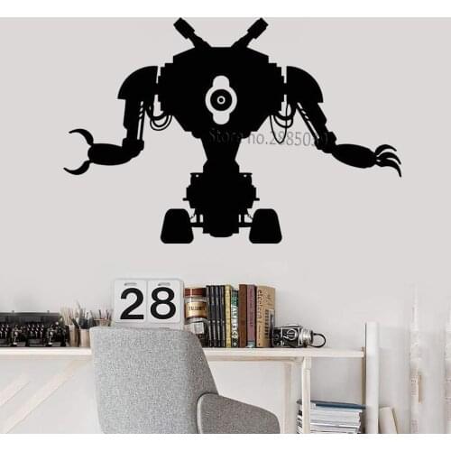 Classic Robot Toy Wall Decal Machine Engineering Electronics Mechanics Vinyl Sticker Unique Wall Decor Art Play Game Room LC1035