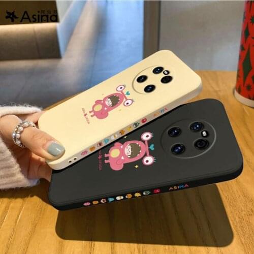 Liquid Silicone Case For Huawei Mate 40 30 20 Pro Straight Edge Cute Cover Bumper For Huawei Honor 20 30 8x 9x 9a Girl Funda
