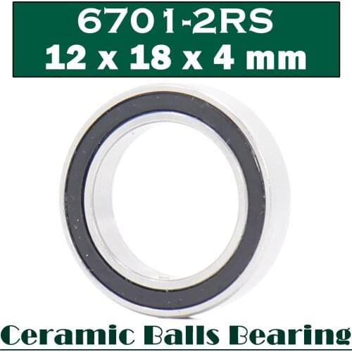 6701 Hybrid Ceramic Bearing 12*18*4 mm ABEC-1 ( 1 PC) Industry Motor Spindle 6701HC Hybrids Si3N4 Ball Bearings 3NC 6701RS