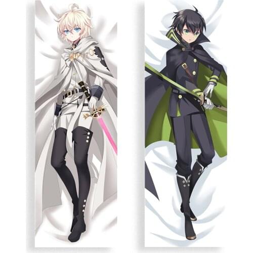 Anime Seraph of the end Pillow Case Cosplay Yuichiro Hyakuya Cushion Cover Hugging Body Peach Skin Pillowcase fashion Printed