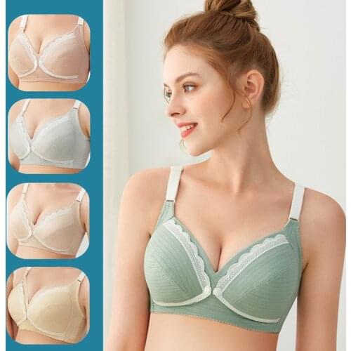Cotton Wire Free Maternity Bra Breastfeeding Pregnant Feeding Nursing Bras Button Underwear Bralette Soutien Gorge Allaitement