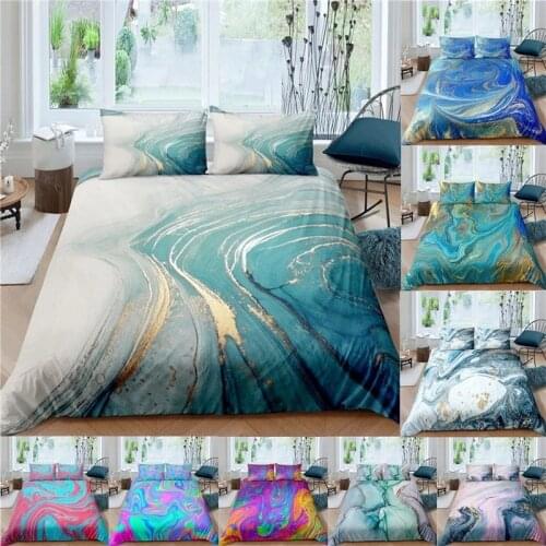 Nordic Duvet Cover Sets 3D Marble Print Bedding Set Pillowcase Single Double Queen King 220x240 Quilt Bed Covers No Bed Sheet